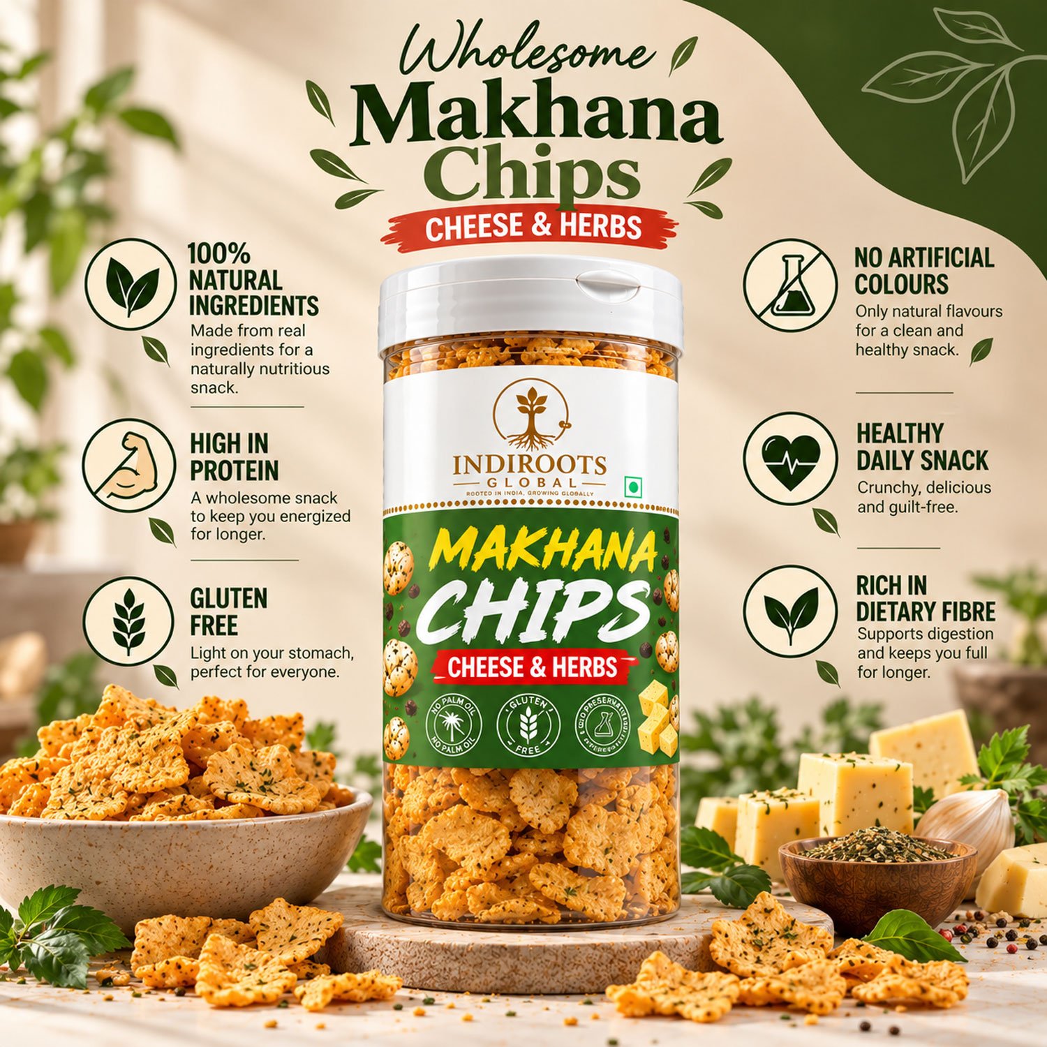 Makhana Chips Cheese & Herbs - Image 4