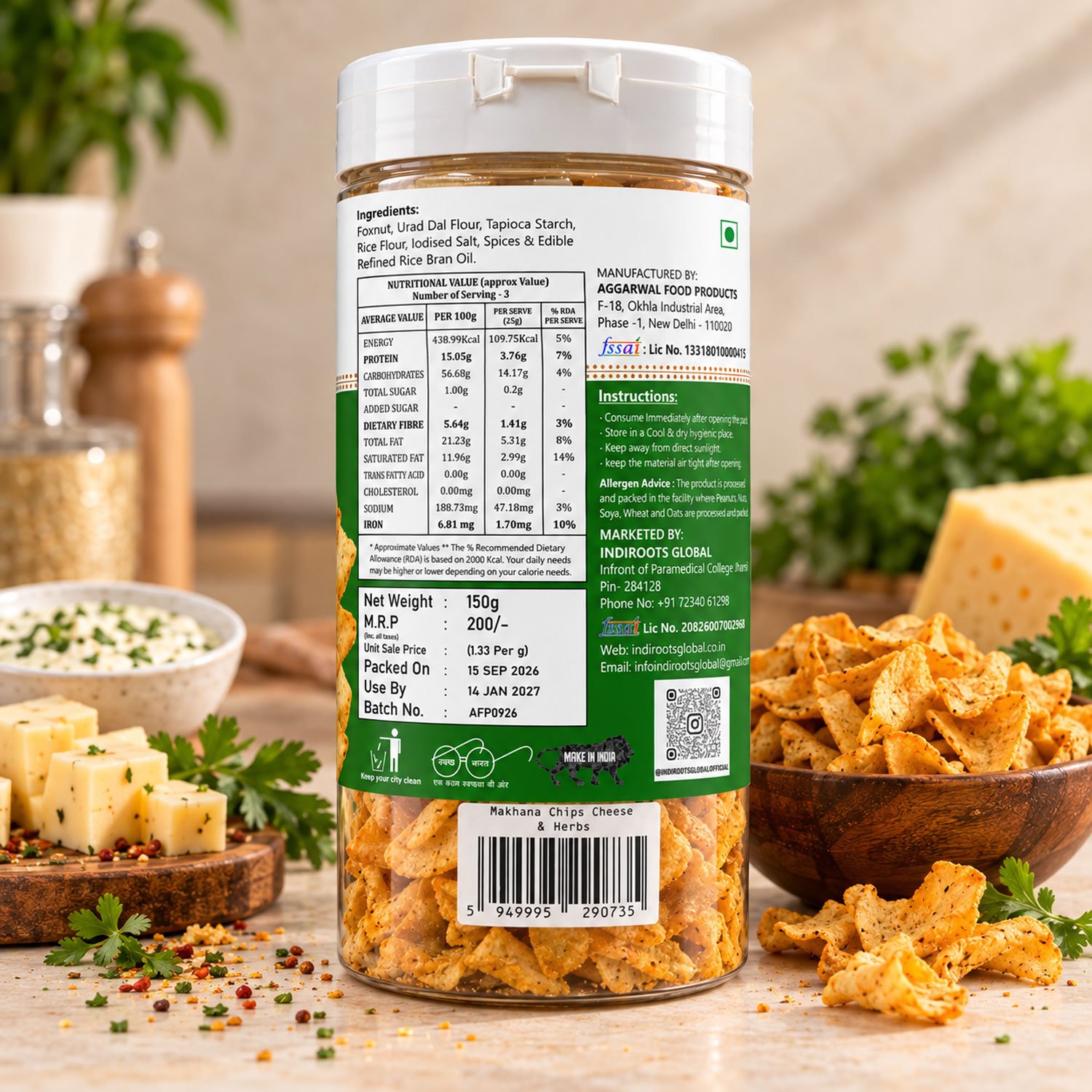 Makhana Chips Cheese & Herbs - Image 3